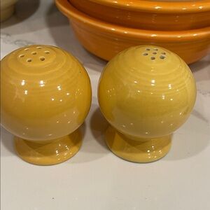 Fiestaware Yellow Ceramic Salt and Pepper Shakers